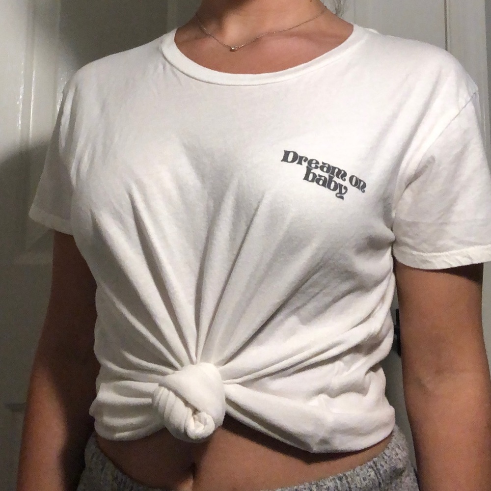 Amuse Society white “DREAM ON BABY” tee